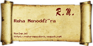 Reha Menodóra névjegykártya